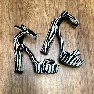 Zebra Print Platform Heels